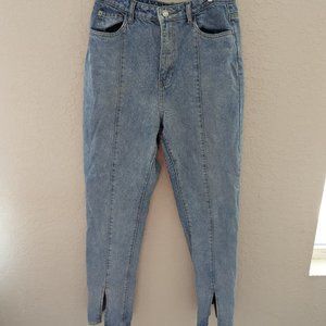 Missguided High Waisted High Rise Skinny Jeans with Ankle Slit No Size